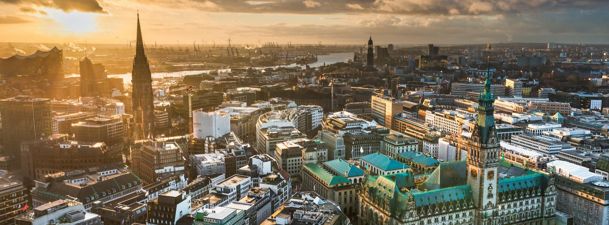 Luftansicht Hamburg Richtung Elbe