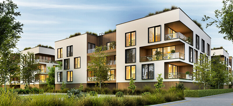 Ansicht Mehrfamilienhäuser